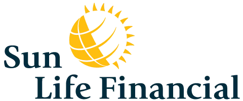 a logo for sun life financial shows a sun and a globe