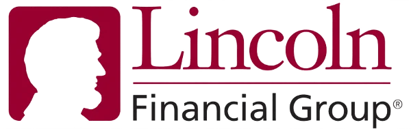a lincoln financial group logo with a silhouette of a head