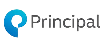 the word principal is written in a blue circle on a black background .