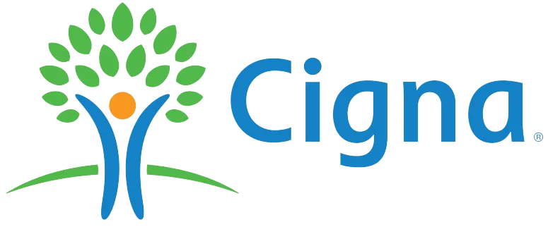 a logo for cigna with a tree in the background